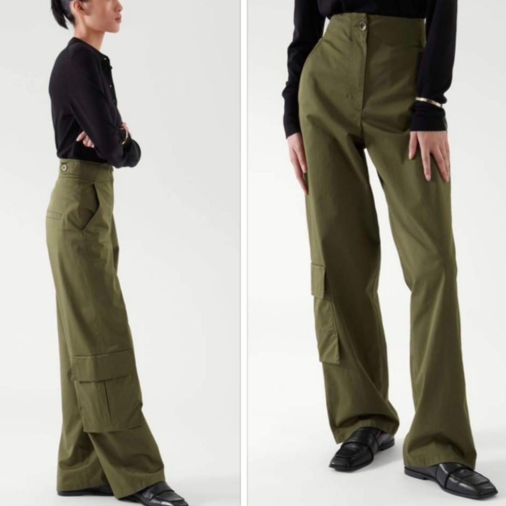 COS Olive Wide Leg Pants